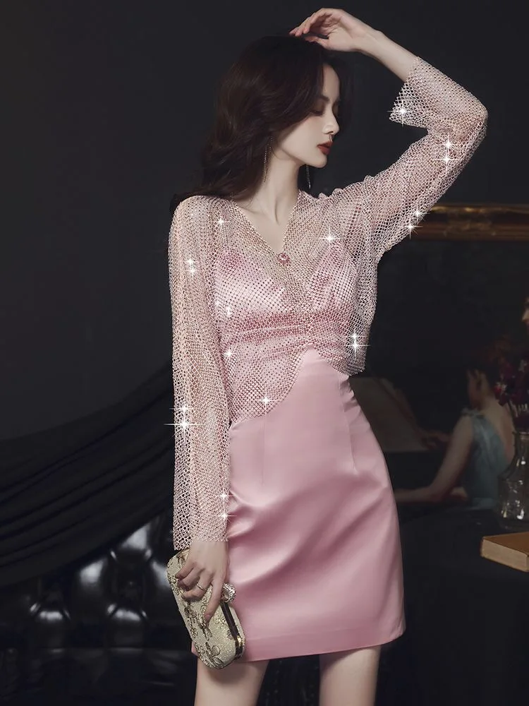 Fashion Crystal Beaded Evening Jacket Long Sleeve Boleros Prom Party Wraps  - AliExpress 320
