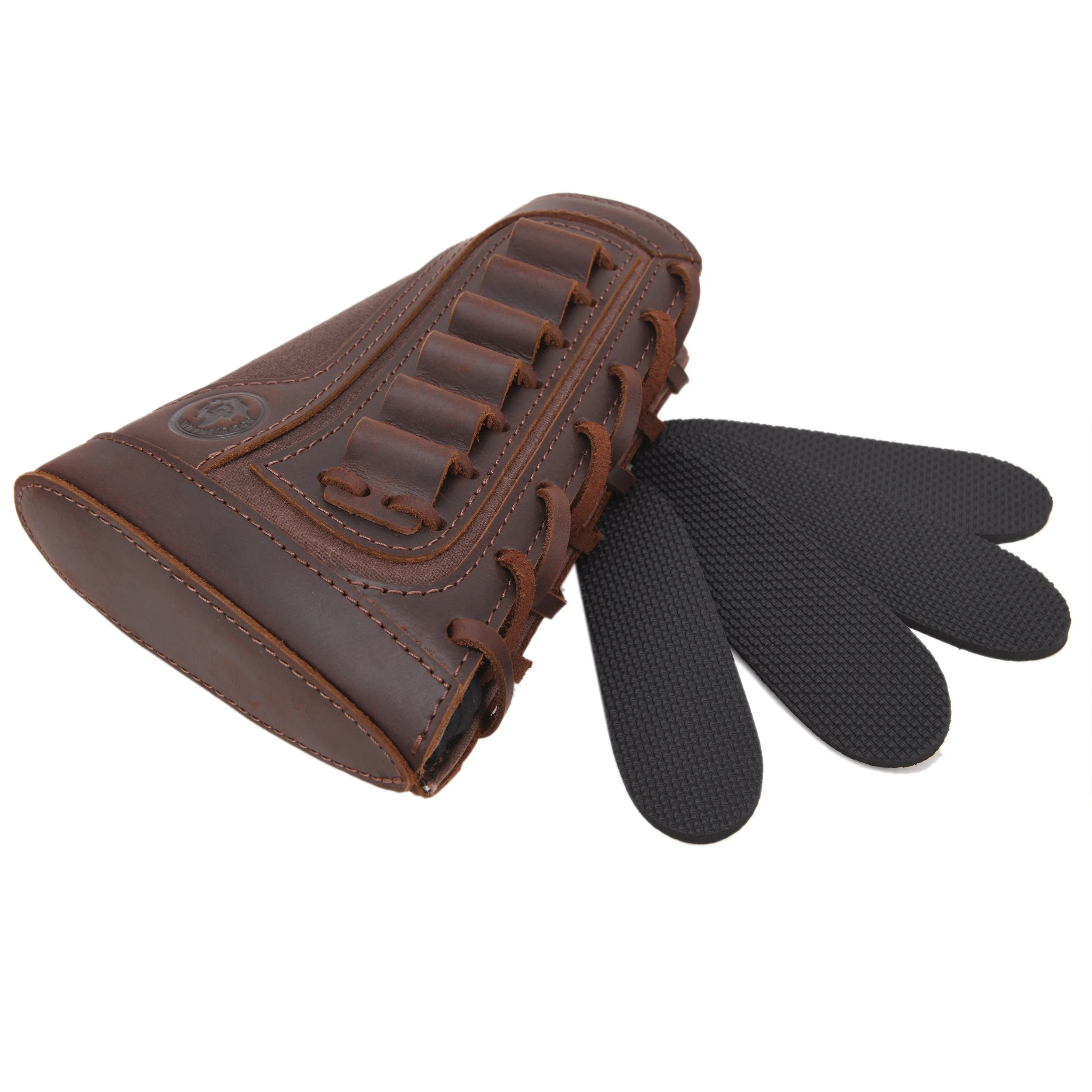 Vintage Leather Canvas Rifle Shotgun Ammo Buttstock Cheek Rest Pad Cover for .30/30, 357, 45-70 .22LR 12GA .308, 30-06, .44