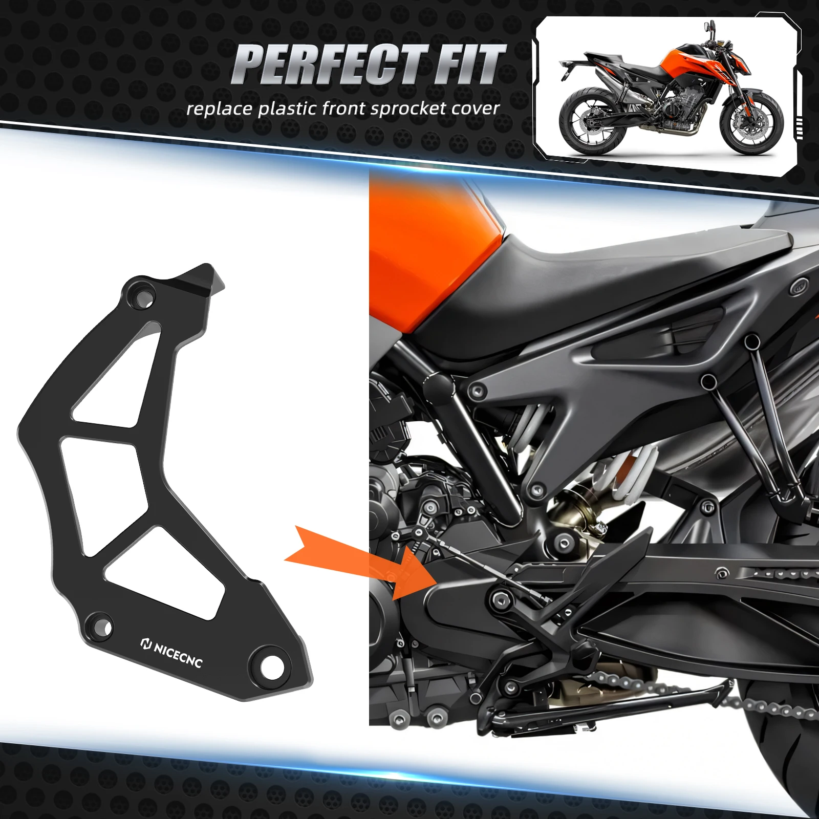 Für KTM 890 Adventure /R /S 2021-2023 790 Adventure /R /S 2019-2023 Husqvarna NORDEN 901 Vorderer Kettenradschutz Kettenschutzabdeckung – Detail 6
