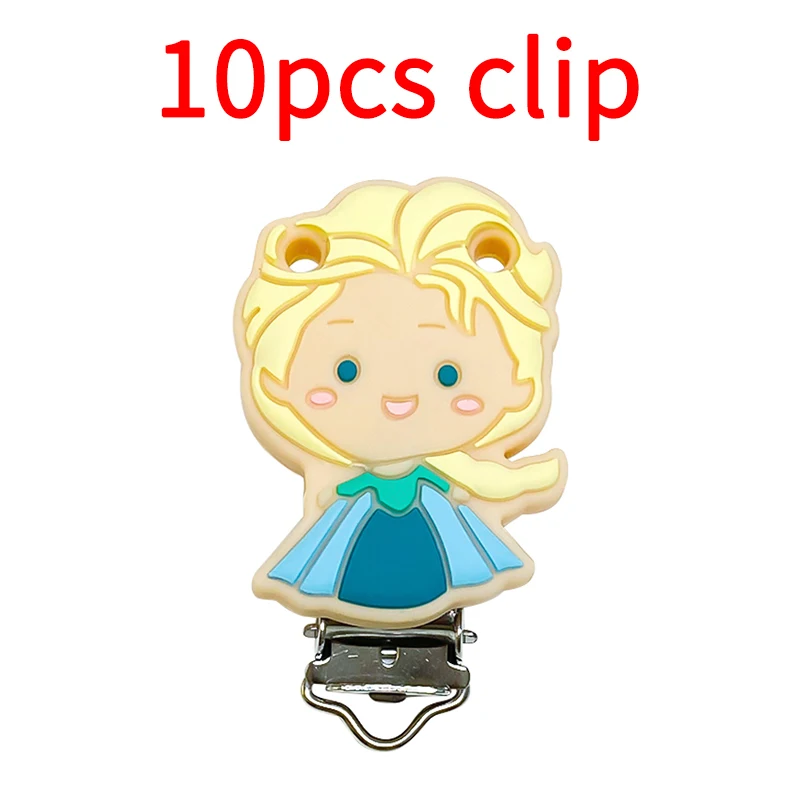 10pcs Silicone Disney Clips, Baby Pacifier Clips Holder, Silicone Dummy Pacifier Chain Accessories, BPA-Free Customized, Pacifier Clip, Pacifier Chain, Pacifier Accessories