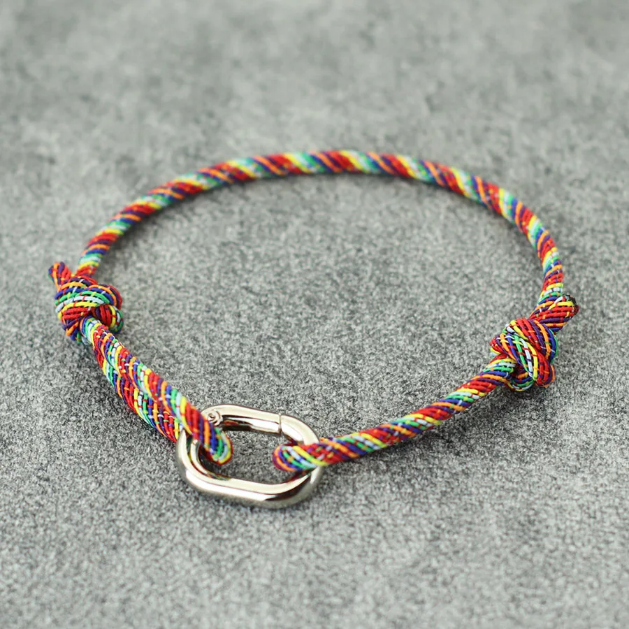 Minimalistisches Milan-Seil-Armband für Männer und Frauen, verstellbar, silberfarben, abnehmbare Schnalle, Glücksbringer, roter Faden, Paar, Freizeit-Joias – Detail 8