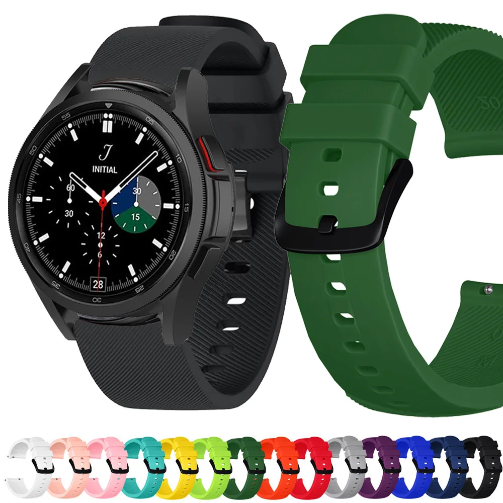 

Ремешок силиконовый для Samsung Galaxy watch 4 Classic, браслет для наручных часов 42 мм 46 мм 20 мм, Galaxy Watch 4 40 мм 44 мм