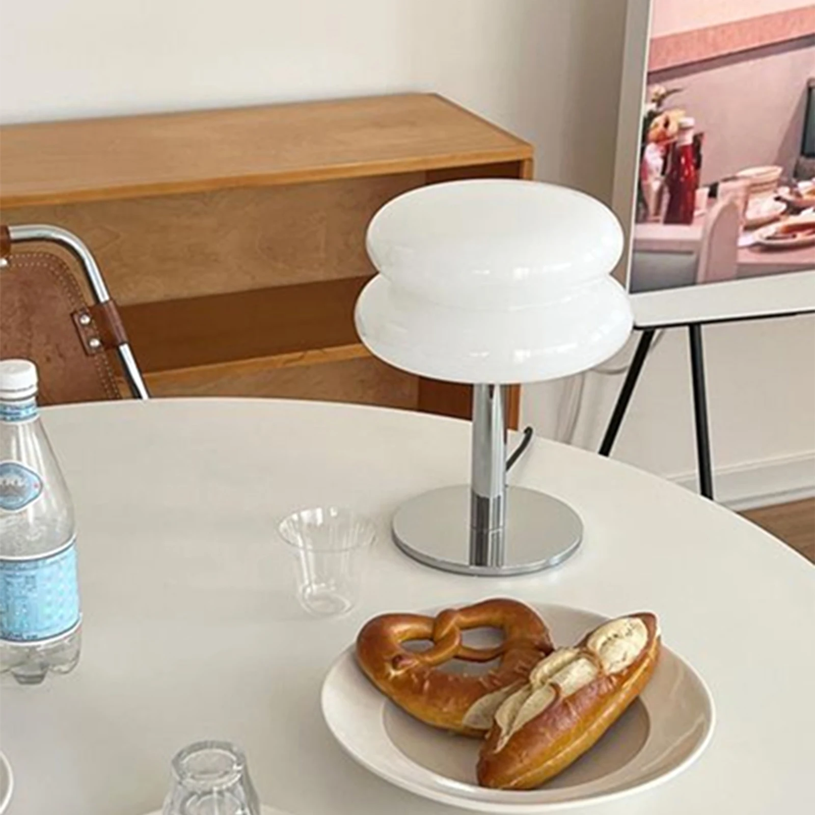 Glass Egg Tart Table Lamp Dimmable USB Powered Ambient Light for Living Room Bedroom and Home Office Perfect for Bedside Lamp 6