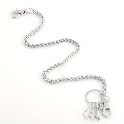 Enhanced Metal Wallet Chain with Lobster Clasp for Versatile Accessory Use (Silver)