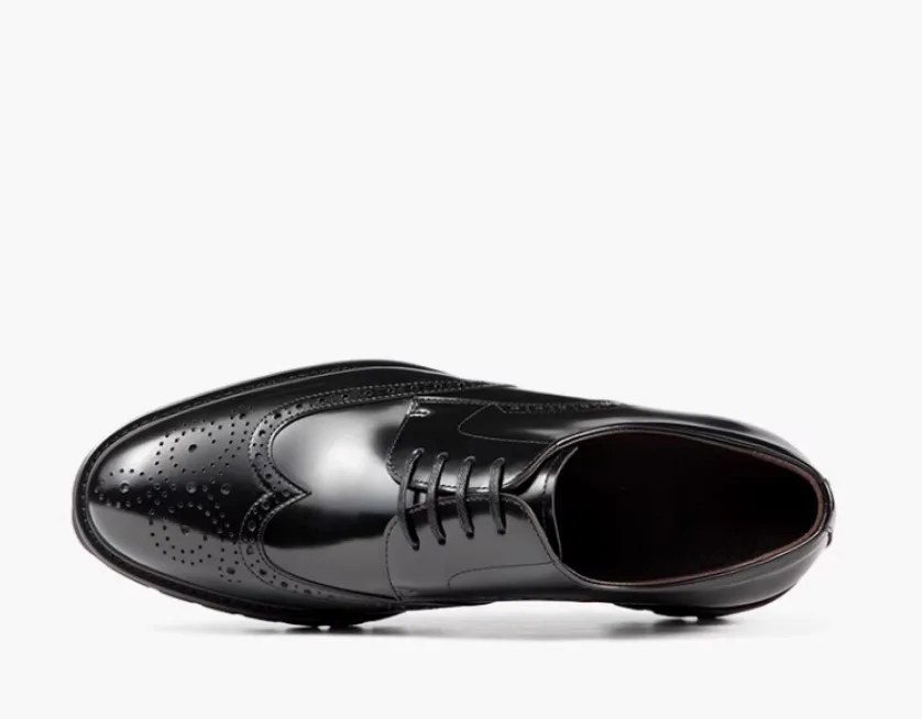 New Bullock men's shoes, business dress, leather shoes, leather, hand-carved flowers, thick-soled men's shoes fashion