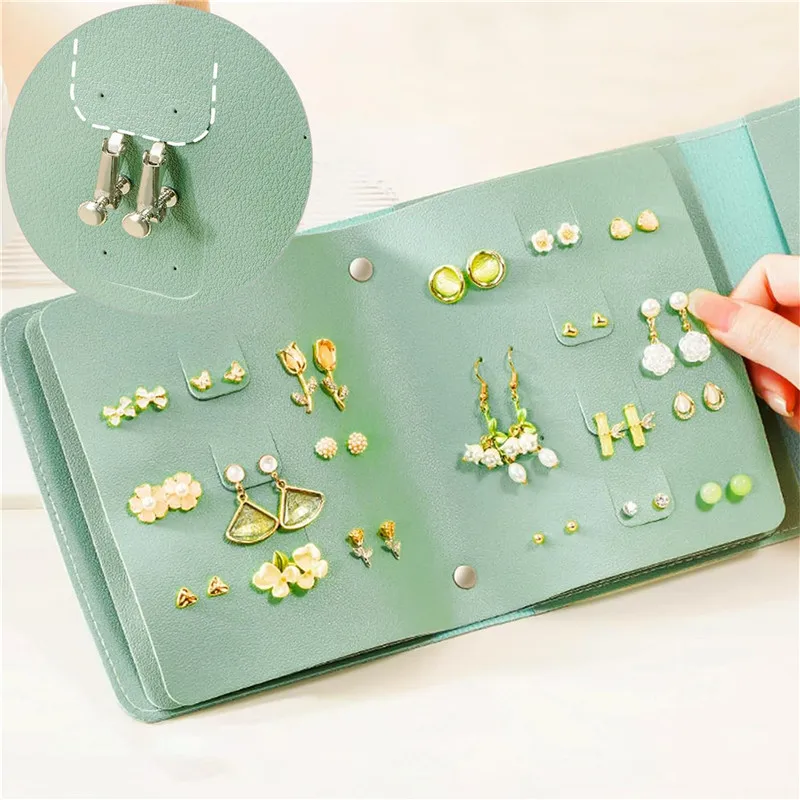 Travel Jewelry Organizer | 1PC PU Leather Ear Stud Storage Bag, Multi-Layer Jewelry Org... - SKU PESB1858 - UGI Packaging