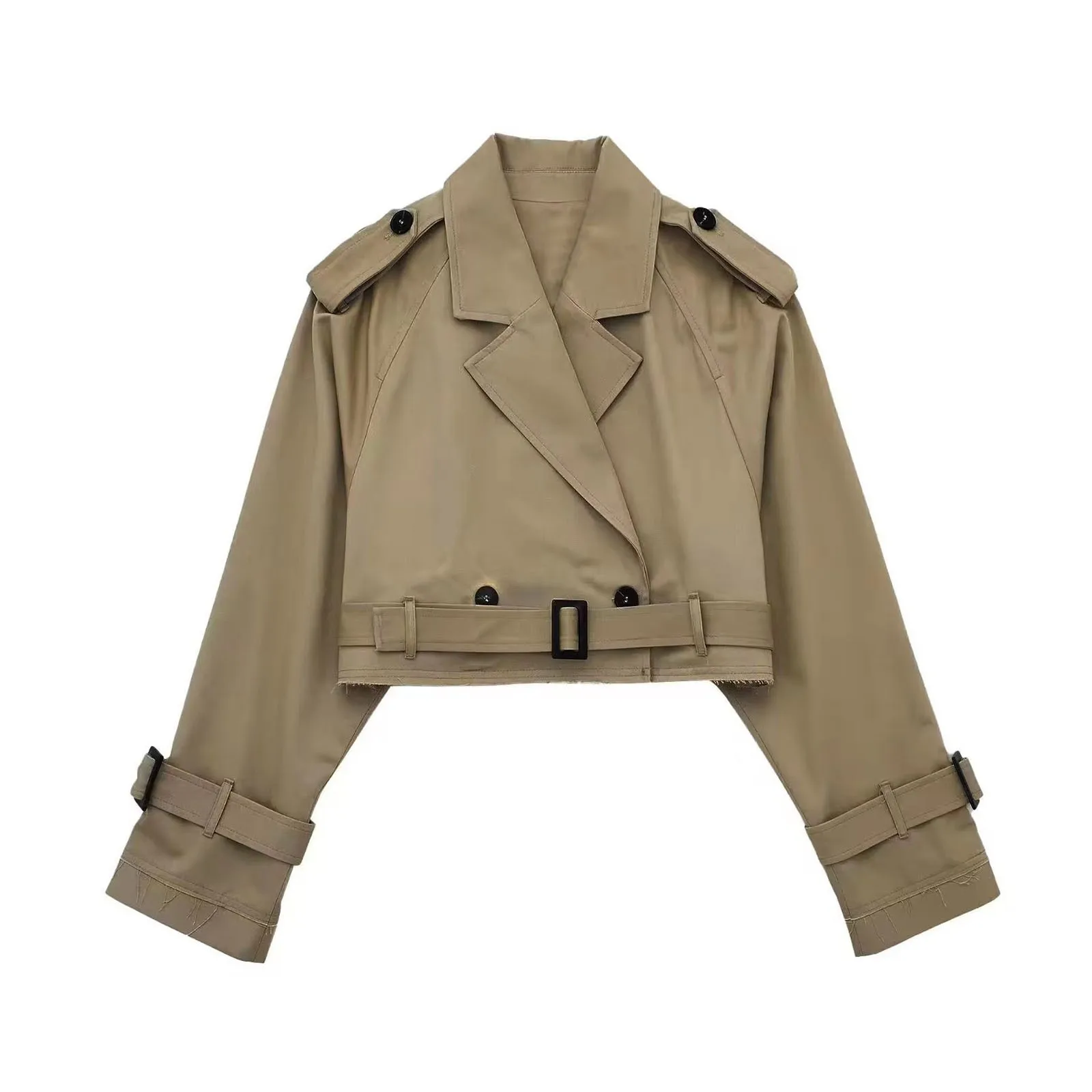 Lady High Street Casual Loose Coats Women With Belt Long Sleeve Short Trench Jacket Long Sleeves Cropped Design Outwear an extraordinary exhibition of seeing with the fingertips all and deck magic tricks finger close up street stage magic trick