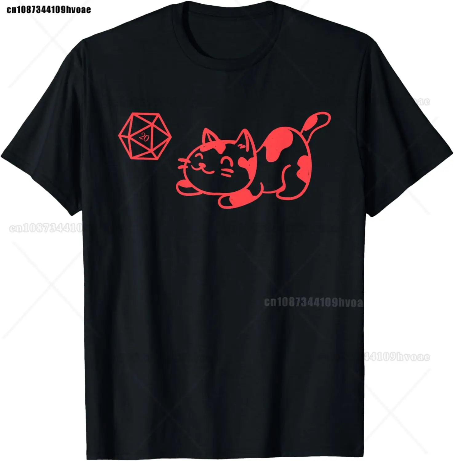 Retro Dungeon Tarot Karte Katze Würfel D20 T-Shirt für Konzentration Lustige Gamer Würfel Drachen T Shirts Sommer Streetwear Geschenke Männer – Detail 21