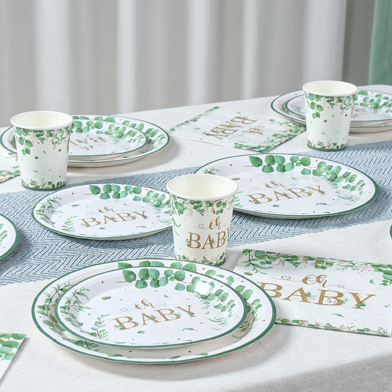 Babyparty-Dekorationen, neutrale Babyparty, Einweggeschirr, Pappteller, Servietten, Tassen, Geschlecht offenbaren, Dekorationen für Jungen oder Mädchen – Detail 23