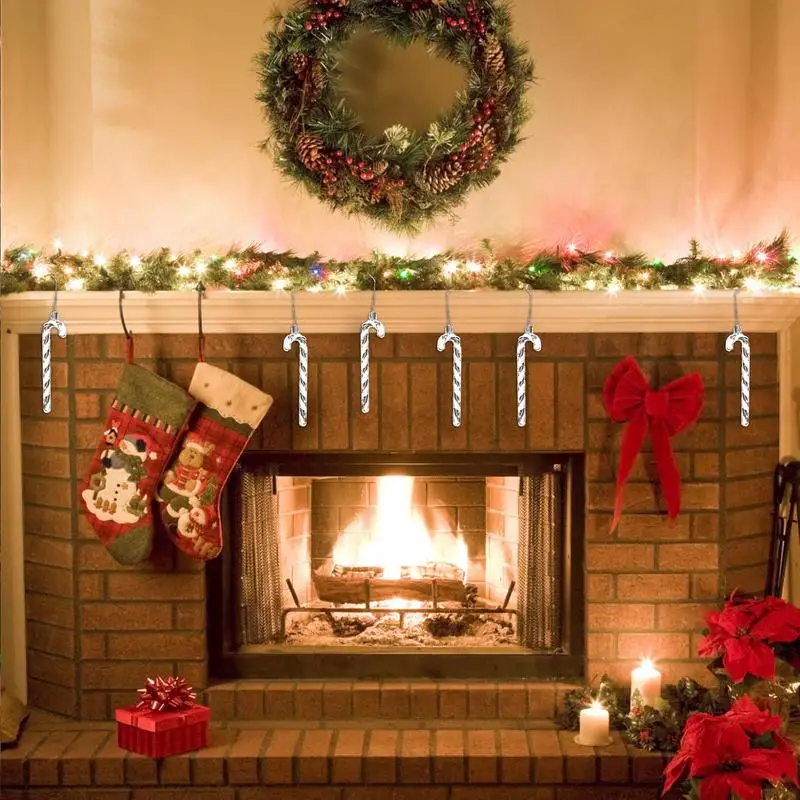 

Рождественские подвесные товары для конфет, тростника Scabilock, 6 шт., подвески для конфет, тростник, уличное украшение для вечеринки, полезные праздничные аксессуары