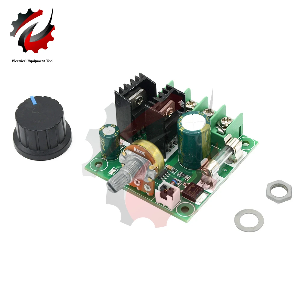 DC 12V-40V 32V 10A 자동 PWM 모터 속도 컨트롤러 레귤레이터 조광기 (노브 스위치 포함), 볼트 레귤레이터 조광기 400W 보드 모듈
