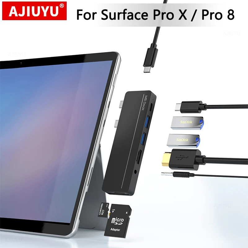 usb-c-hub-for-microsoft-surface-pro-x-pro-8-type-c-dock-adapter-usb-3-0