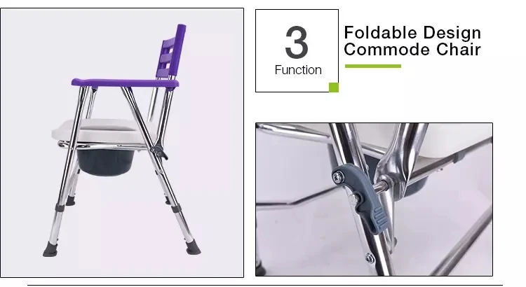 Hospital plastic folding commode chair bathroom toilet adult bath seat for elderly Commode Toilet 4