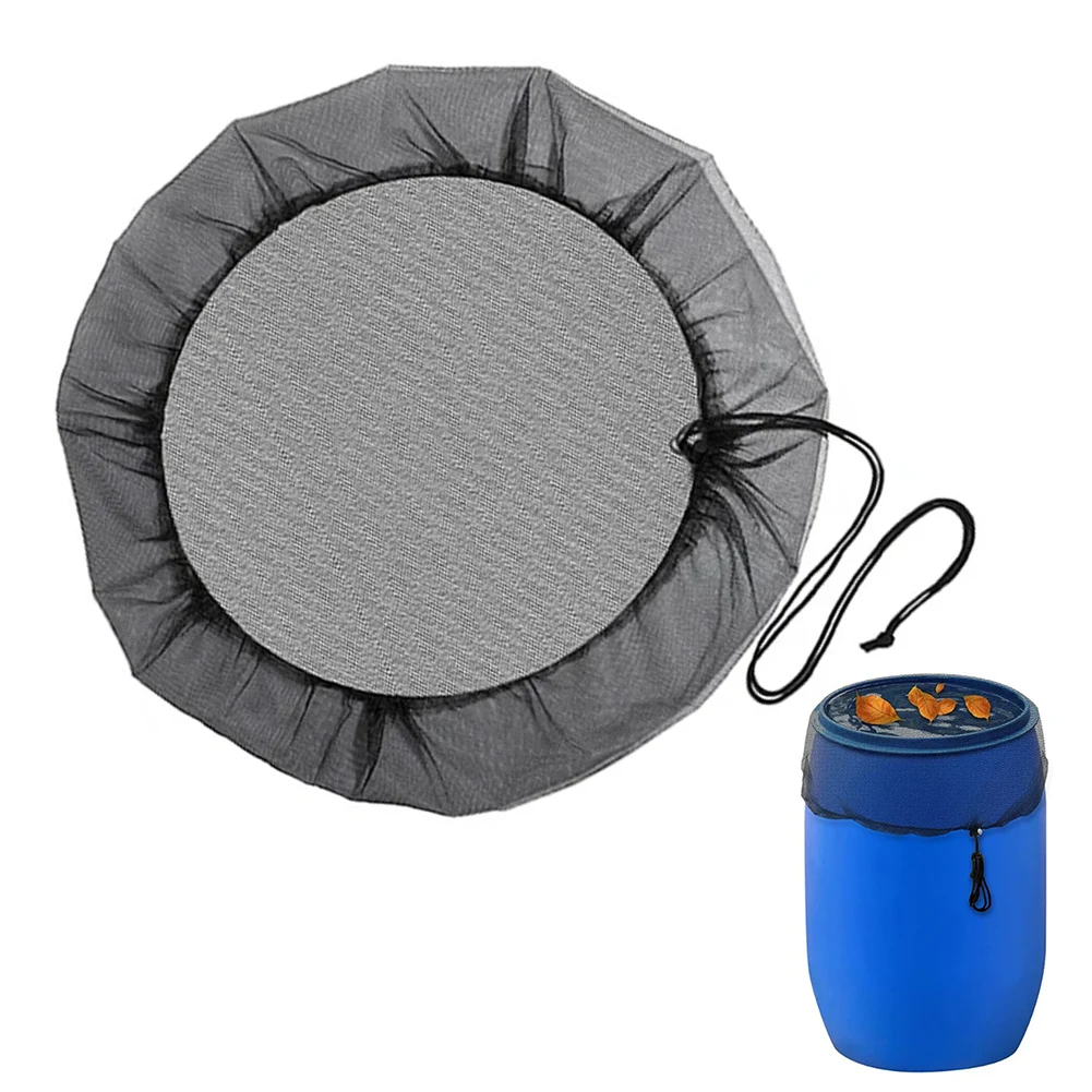 Rain Barrel Cover Pond Protector Net Rain Bucket Net With Cord Rain Bucket Water Cover 50cm