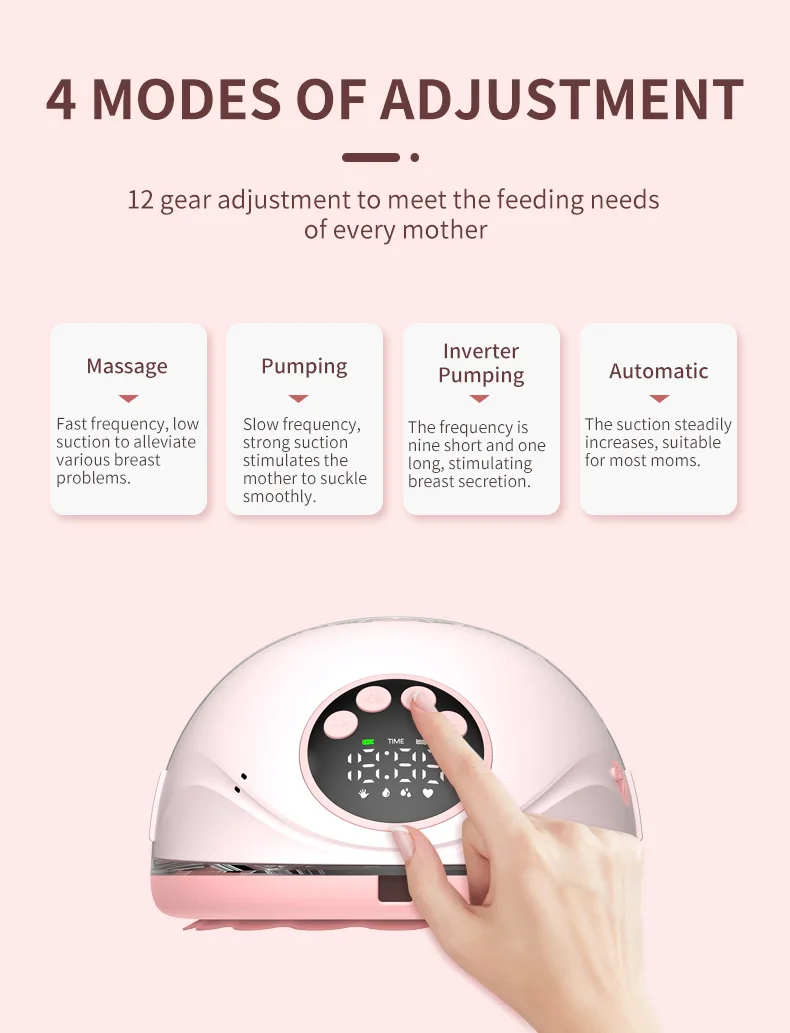 Wireless Electric breastmilk Pump Handsfree BPA Free With Milk Level Monitoring Function Silent Intelligent Upgrade Breast Pump