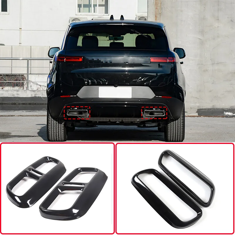 

For 2023-2024 Land Rover Range Rover Sport L461 Stainless Steel Black Car Exhaust Pipe Tail Throat Decorative Frame Accessories