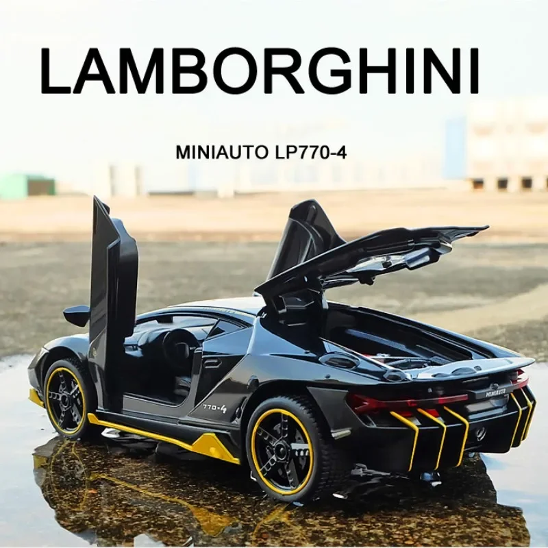 1:32 Lamborghinis LP770-4 750 Alloy Sports Car Model Diecasts Metal Pull Back Sound And Light Car Model Kids Toy Collection Gift 2
