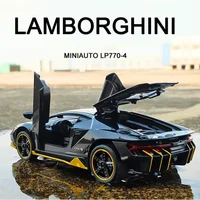 1:32 Lamborghinis LP770-4 750 Alloy Sports Car Model Diecasts Metal Pull Back Sound And Light Car Model Kids Toy Collection Gift 2