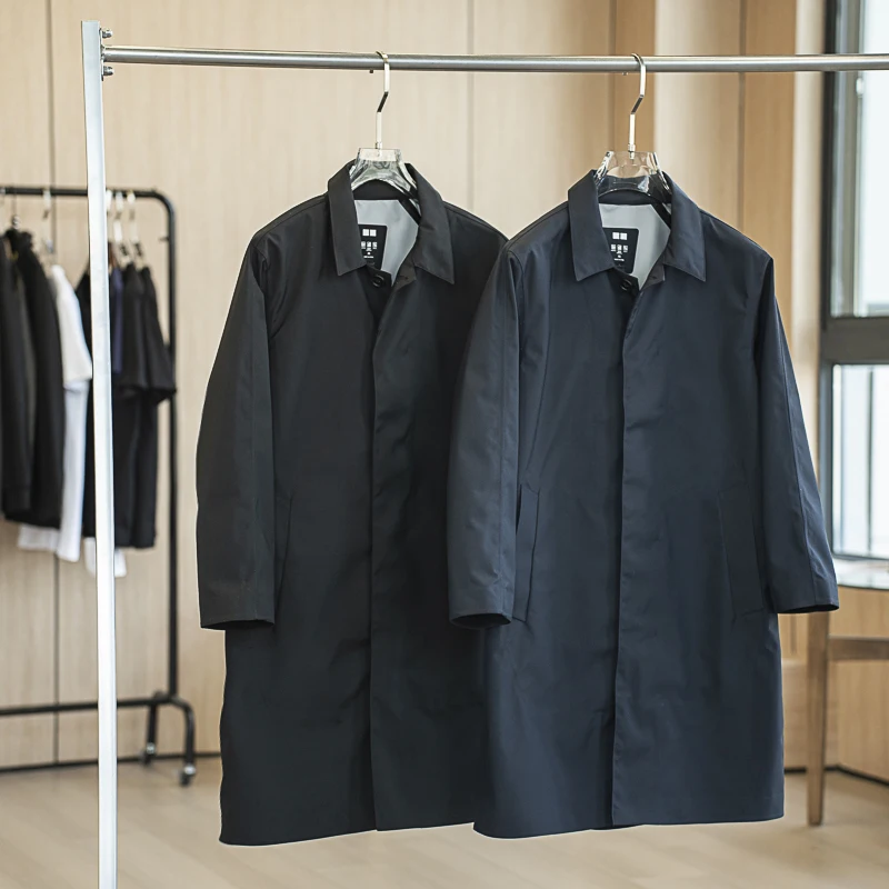 Waterproof Men's Long Coat Full Glue Waterproof Loose Fit Retro Harajuku Sle Workwear Vintage Balan Japanese Sle Jaet