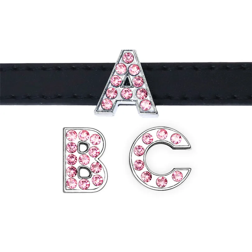 Elegant Pink Rhinestone Slide Letters