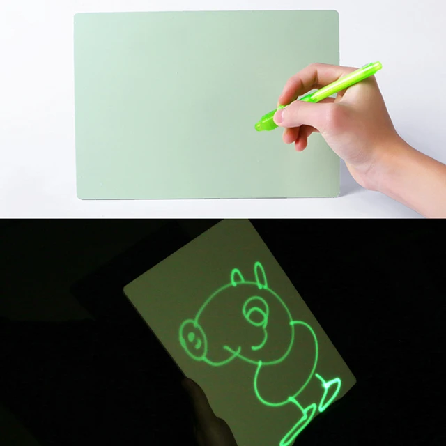 A3 A4 A5 Magic Luminous Drawing Board Draw with Light-Fun Sketchpad Board Fluorescent Pen Russian English Light Up Draw Kids Toy 6
