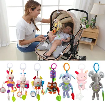 Hot Sale Newborn Baby Plush Stroller Toys Baby Rattles Mobiles Cartoon Animal Hanging Bell Educational Baby Toys 0-12 Months 1