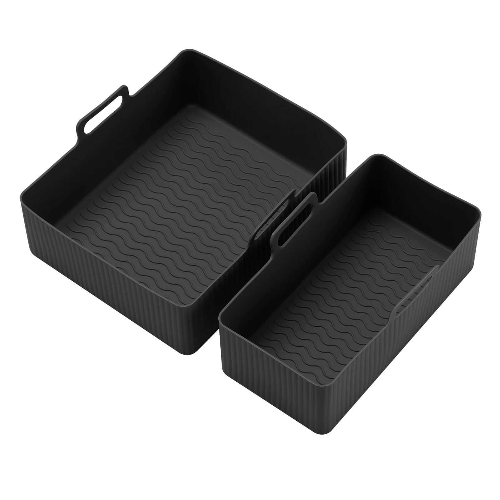 Silicone Liners Square for Air Fryer Non-stick Food-grade Reusable Silicone Baking Tray Basket Oven Air Fryer Accessories 2Pcs