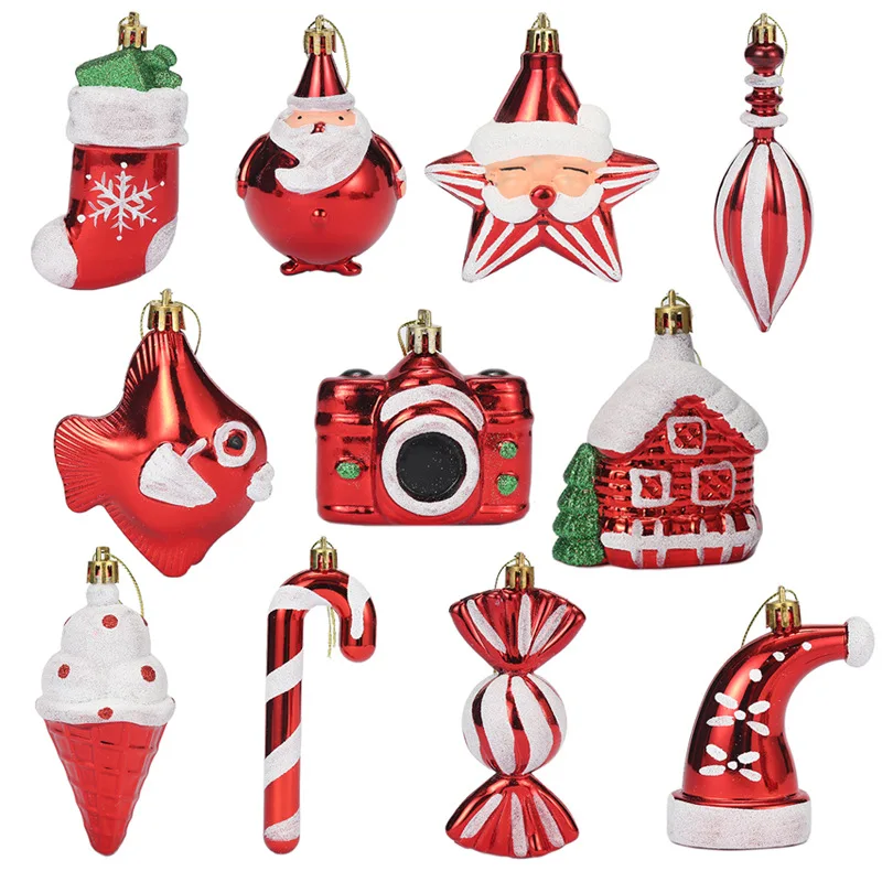 Christmas Decorations 2pcs/set Christmas Tree Hanging Ornament Red White Candy Cane Pendant Navidad Home Xmas Gifts New Year Christmas Decor