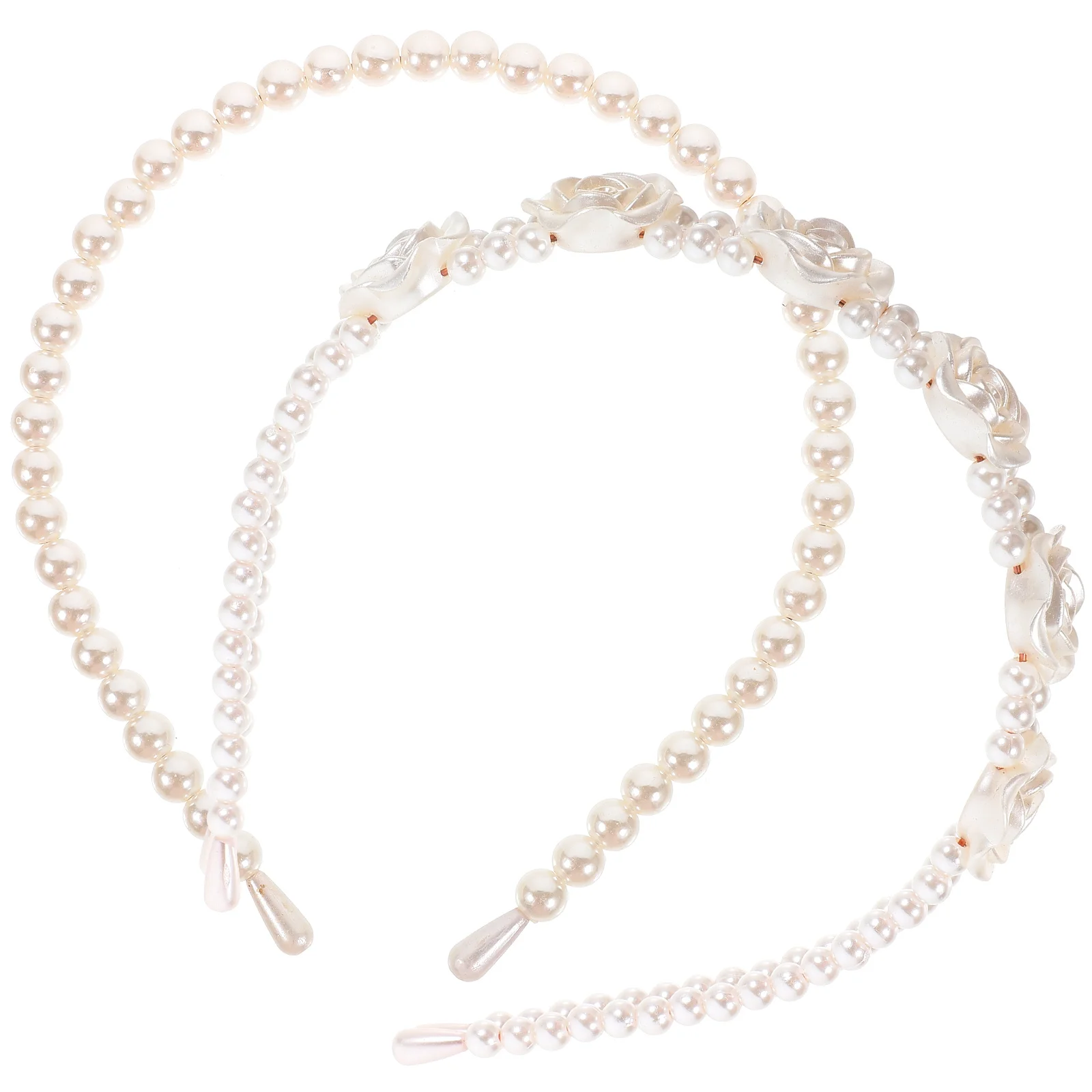 

2 Pcs Headband Hair Bands Decorations for Women Accessories Headgear Pearl Womens Headbands Alloy Women's