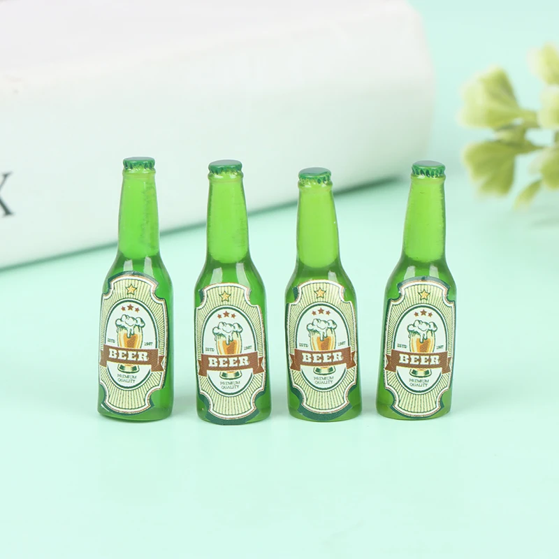 1 Set 1/12 Miniature Wine Bottles Dollhouse Kitchen Accessories - Mini Dolls House Living Room Accessories Beer Drink Bottles