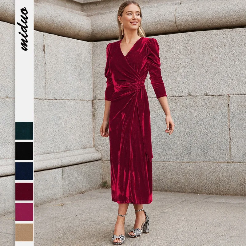 

Women's Spring/Summer New Dresses French Elegant Long Sleeved Lace Up High Waist Skirt