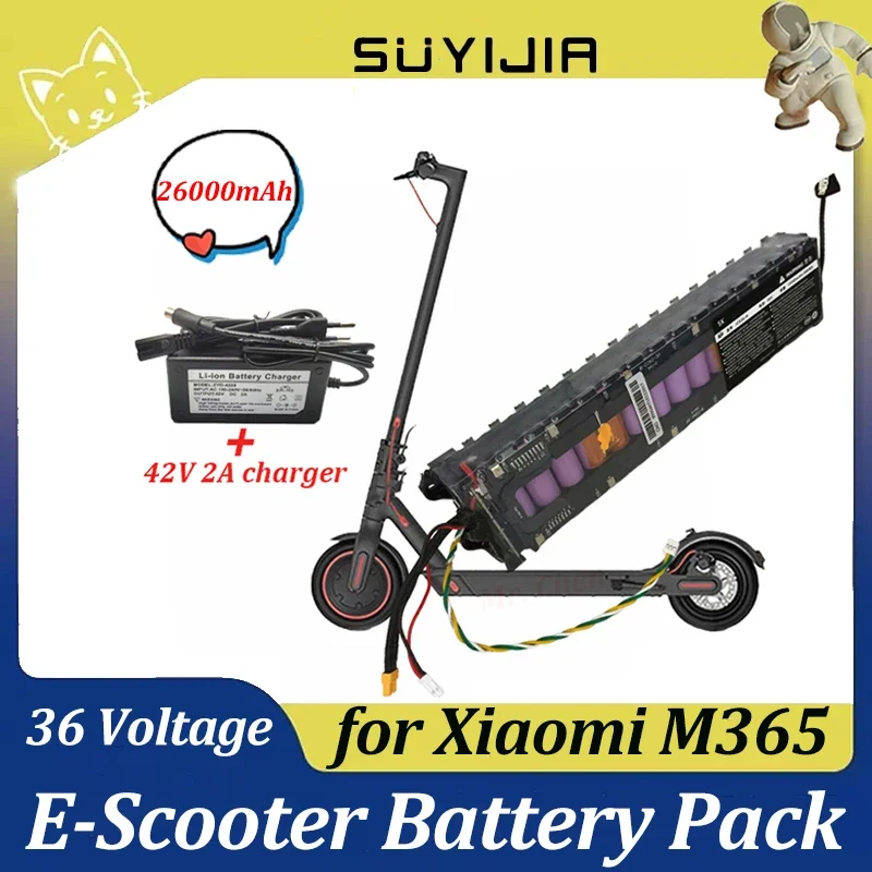 Original 36V Battery for Xiaomi M365 Battery Pack 26000mah Electric Scooter  18650 Lithium Rechargeable Cells with Bluetooth BMS - AliExpress