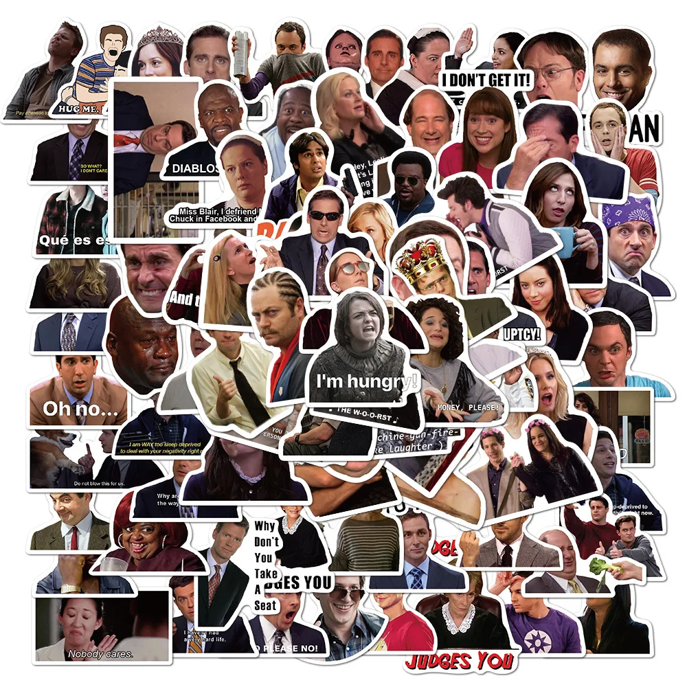 100Pcs Funny TV Show Meme Stickers Laptop Suitcase Graffiti Skateboard Luggage Waterproof PVC Stickers Kids Gift Toys 3