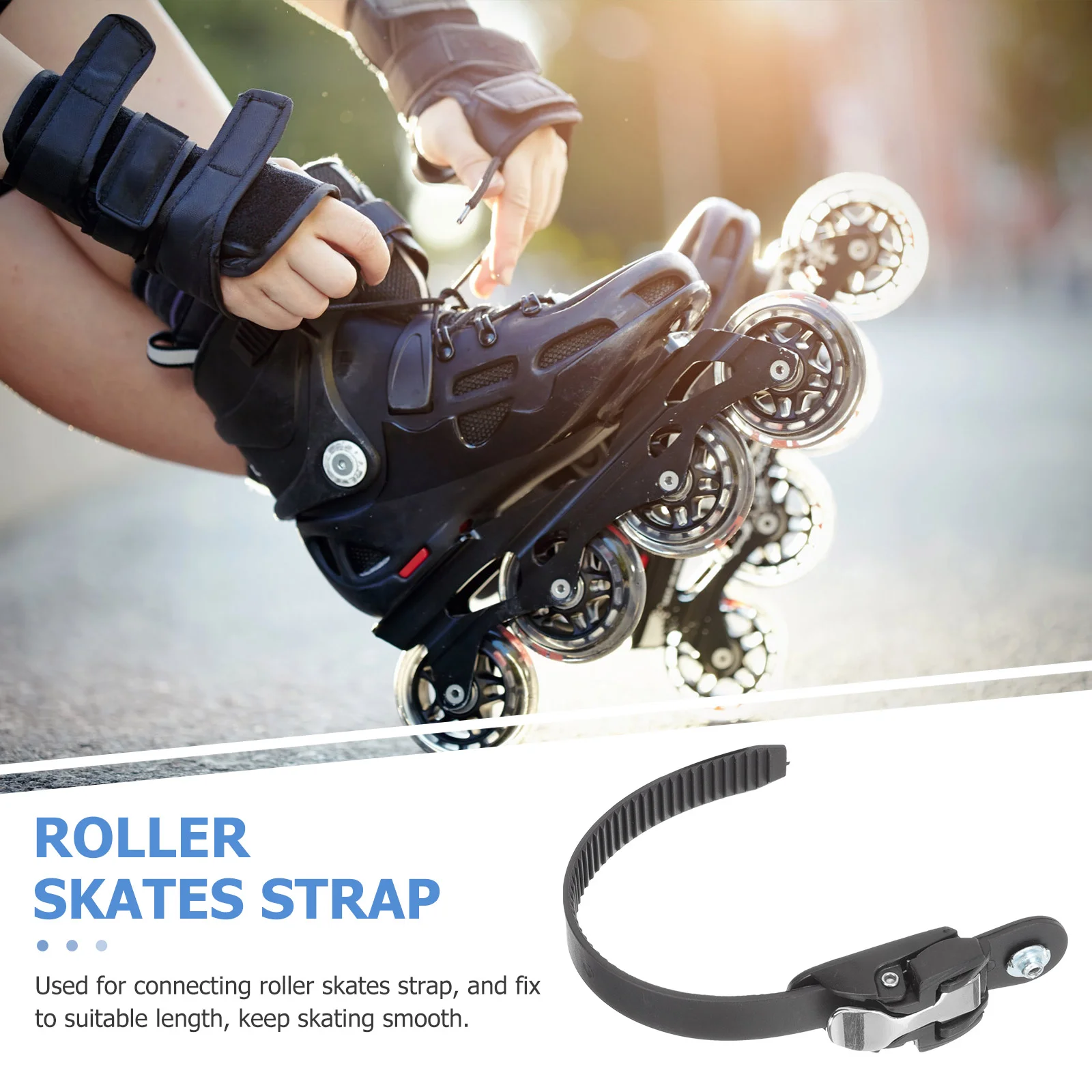 1Pc Roller Skate Buckle Strap Adjustable Length High Grade Pvc Material Stable Fixation Design Skating Shoes Strap Skate Leash