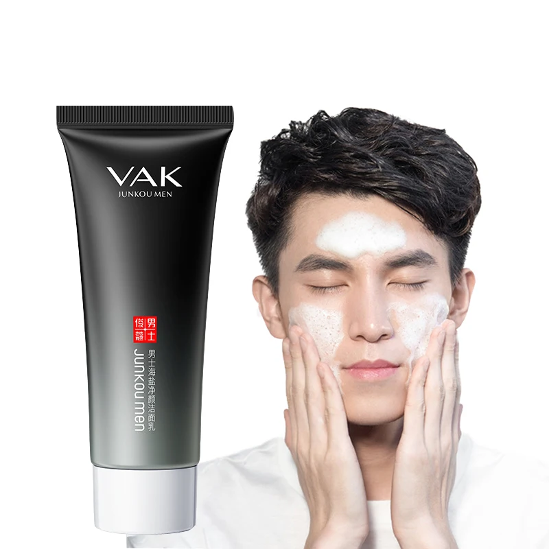 Men Facial Cleanser Sea ​​Salt Face Washing Moisturizing Man Skin Care Oil Control Blackhead Remove Shrink Pores Cosmetics 100g