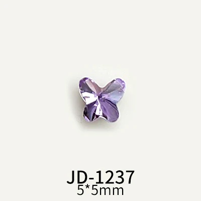 Chic Rhinestone Love Heart & Butterfly Nail Art Charms Set - 10PCS