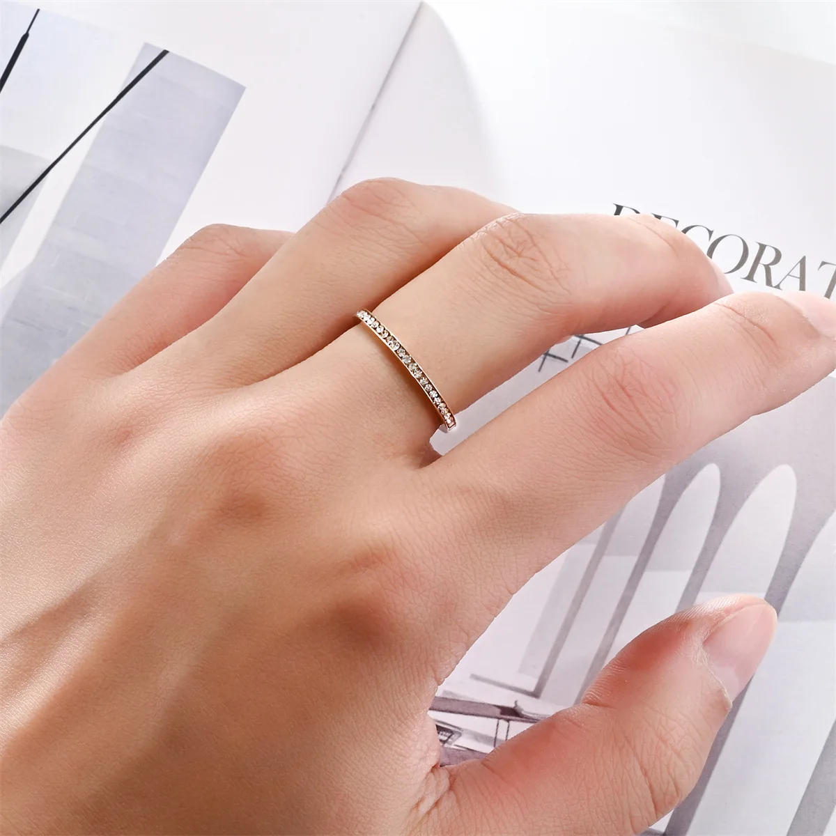 Anillo Minimalista de Acero Inoxidable con Zirconia Cúbica (2 mm) S14ccde007bec4ab9acd24f714c5a6dc6R