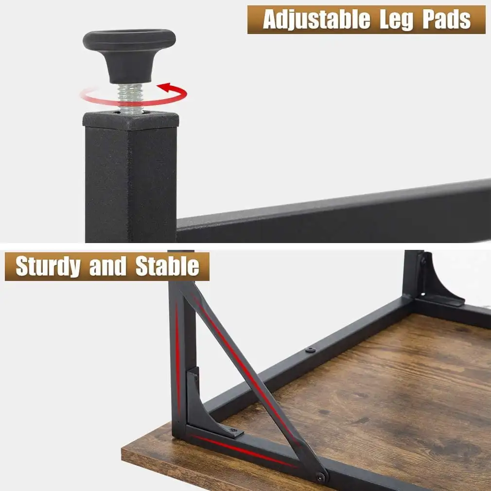 47 inch Computer Desk Modern Writing Desk, Simple Study Table, Industrial Office Desk, Sturdy Laptop Table for Home Office 5