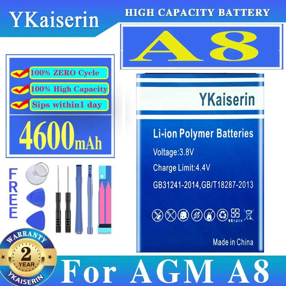 

YKaiserin Battery A 8 4600mAh For AGM A8 Mobile Phone Bateria + Free Tools
