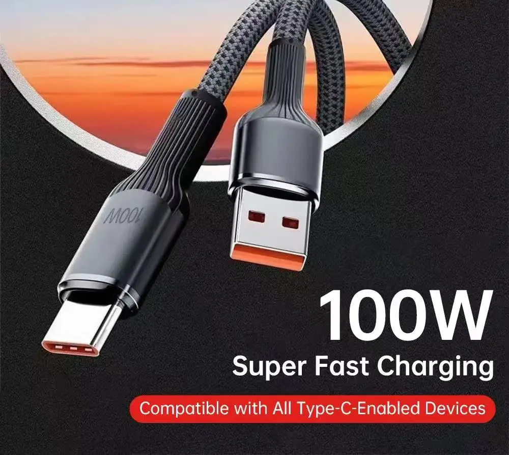 100W Fast Charging High-Speed Data Cable USB A/Type C