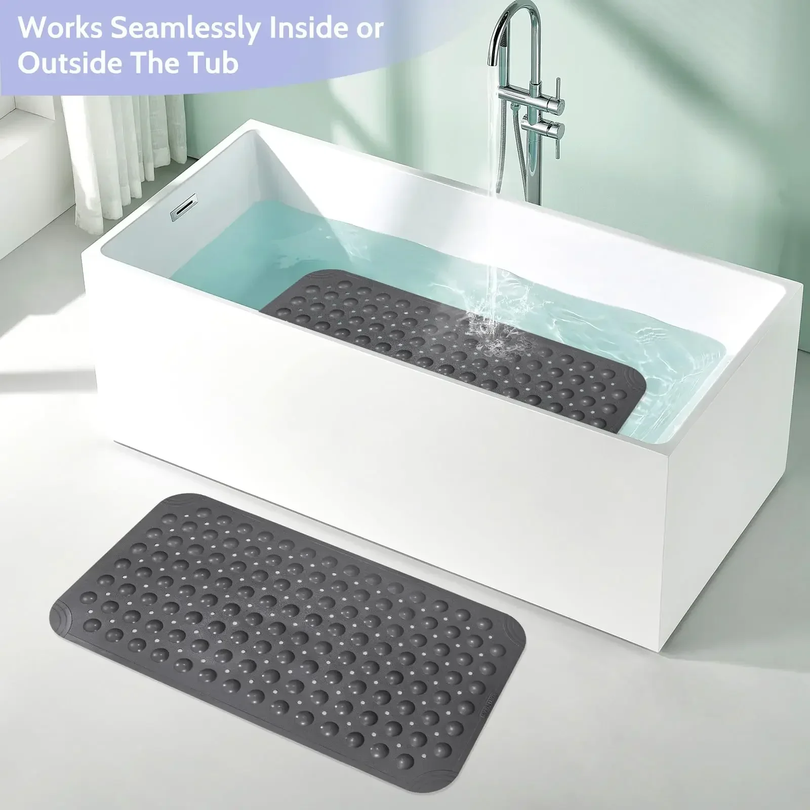 Premium Non-Slip Shower Mat with Suction Cups and Drain Holes