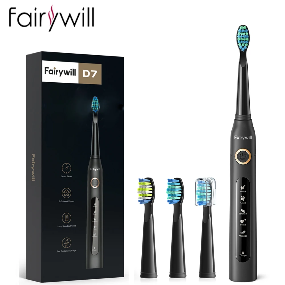 Fairywill Electric Sonic Toothbrush USB Charge FW-507 Rechargeable