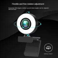 Webcam 1080P Mini Camera Full HD Webcam With Ring Fill Light Microphone USB Live Broadcast For Youtube PC Laptop Video Shooting - Image 4