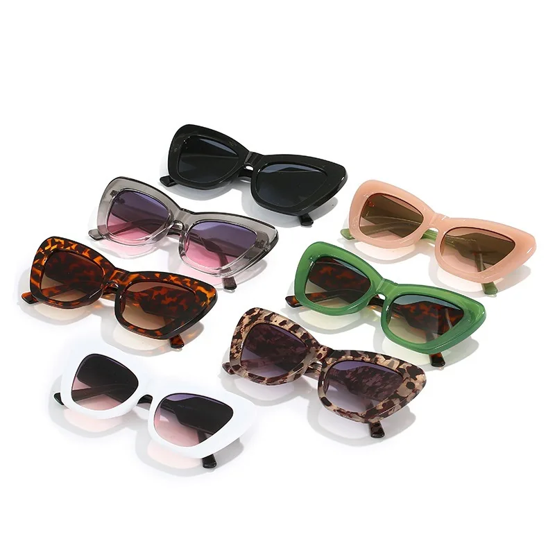 Vintage Rechteck Sonnenbrille Damenmode ausgehöhlte Beine Gradienten Sonnenbrille Brillen Marke Design Bonbon Farbtöne – Detail 4