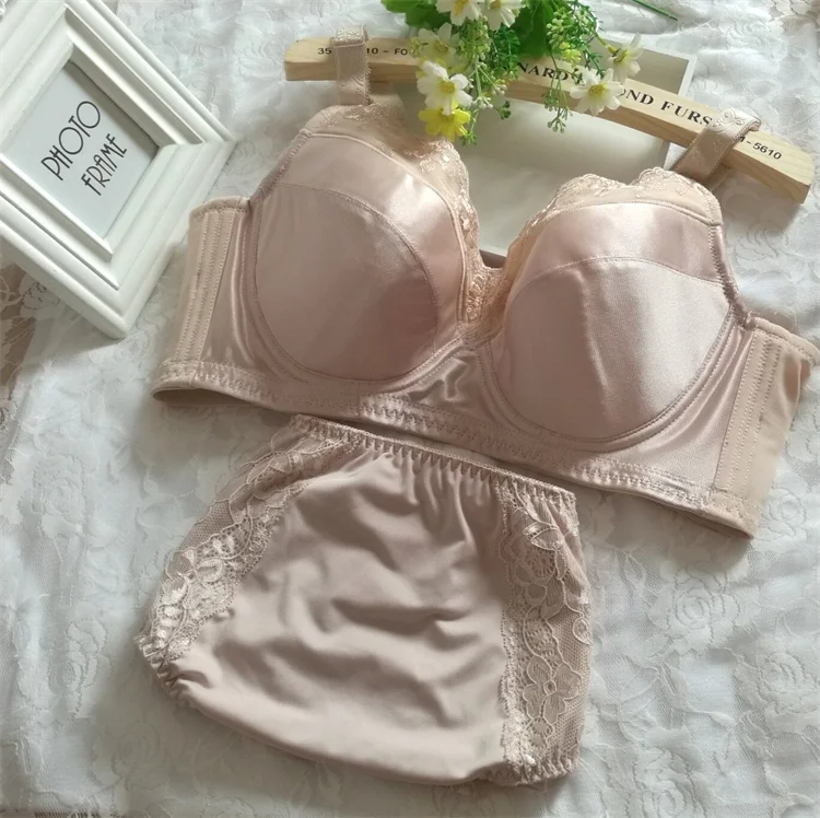 Bra Set Plus Size clothing 2 piece Female Lingerie B C D E F G H Cup Bra Sets Women Underwear Panties Briefs 34 36 38 40 42 44