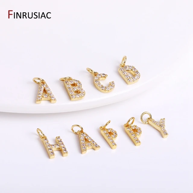 letter Charm cz Charms for Jewelry Making Supplies 26 Letter Accessories  Finding Diy Bracelet Necklace Earring Charms Mosaic CZ