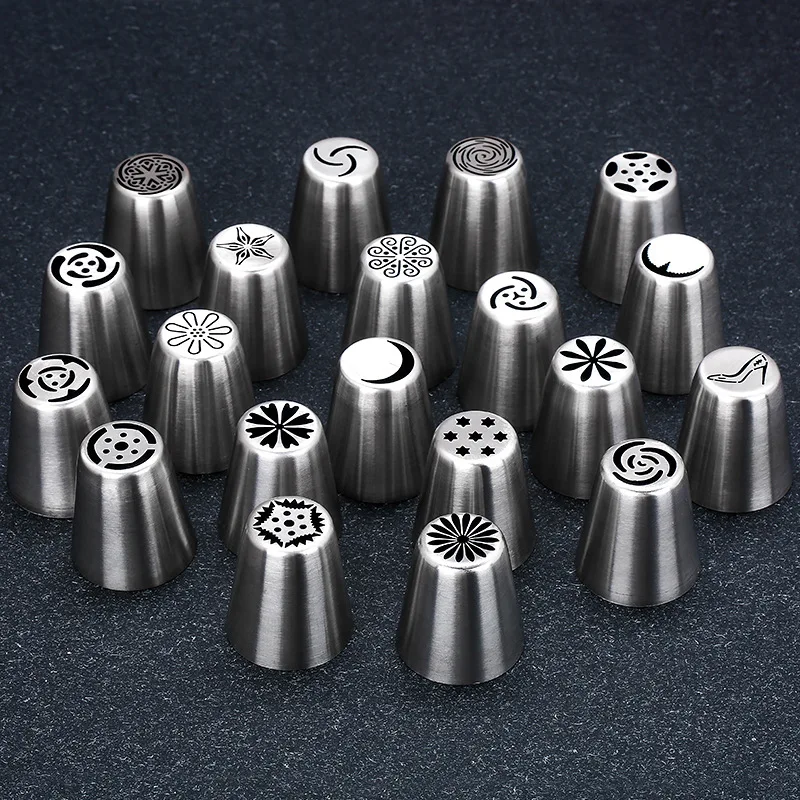 Russian Piping Tips 8-52pcs Cake Decorating Set Baking Supplies Set for Cupcake Rose Flower Nozzles Icing Pastry Tips