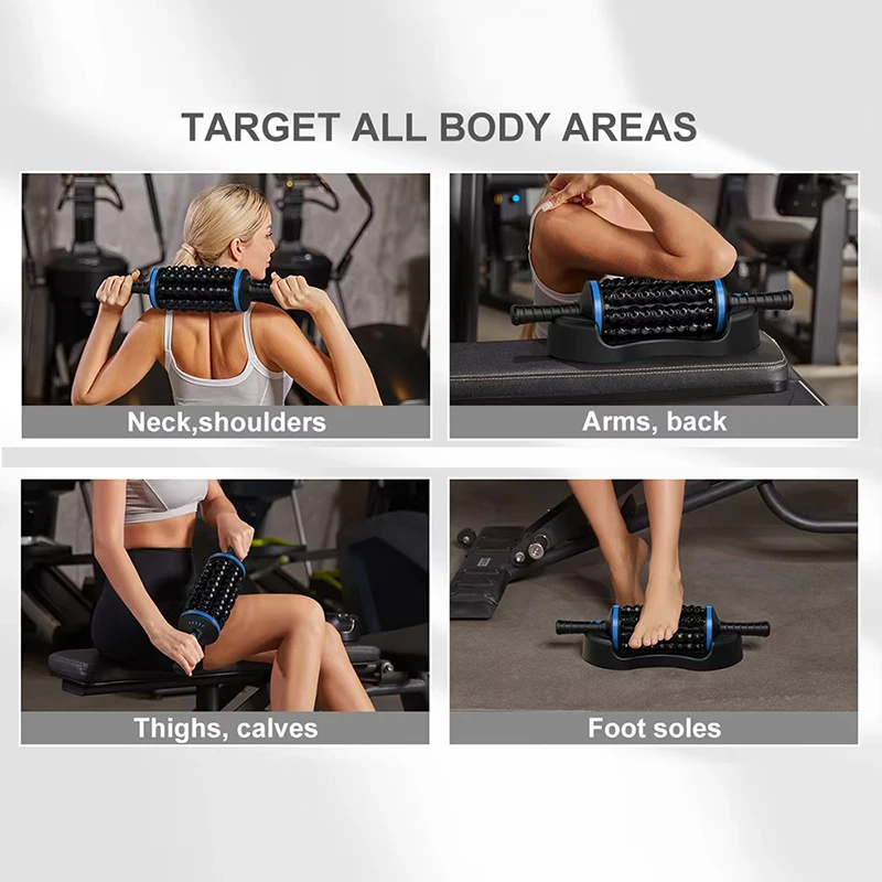 NEW Cordless Roller Body Massage Rechargeable Vibrators 360 Rolling Percussive Massager Muscle Relaxation Back Foot Leg Relaxer