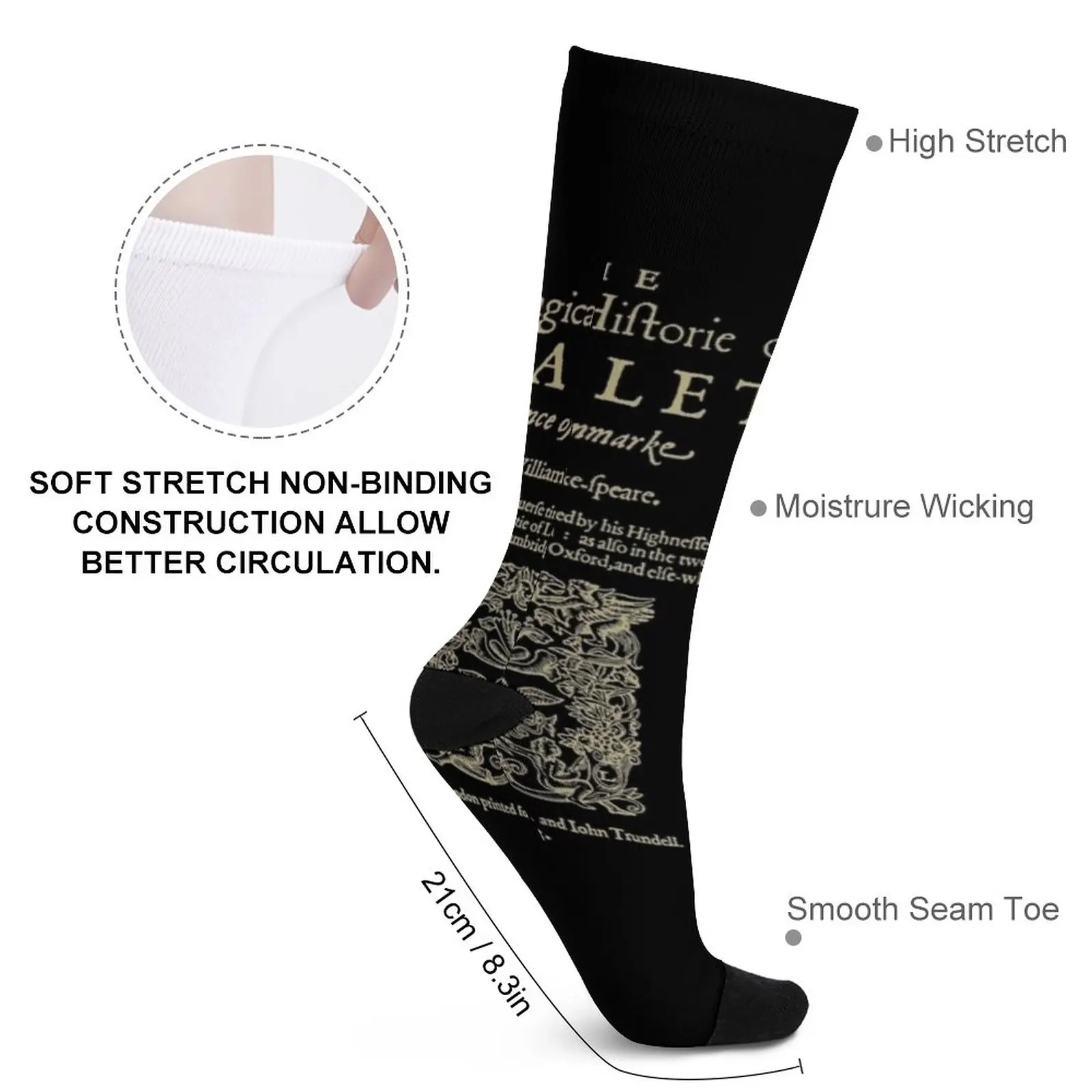 Shakespeare, Hamlet. Dark clothes version. Essential T-Shirt Socks luxury socks Christmas compression stockings Women