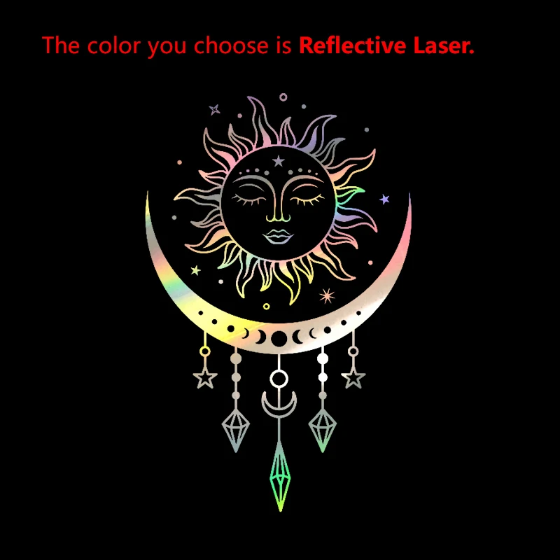 Celestial Boho Mystical Magic Wall Decals - Sun and Moon Vinyl Art Stickers